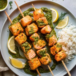 These delicious salmon kebabs