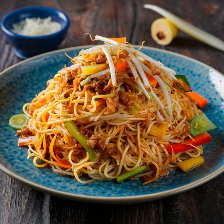 Classic Thai Stir-Fried Noodles with a Tangy Sauce