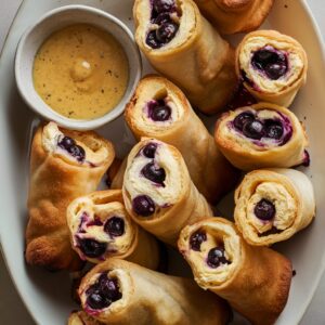 Tasty Blueberry and Cream Cheese Egg Rolls