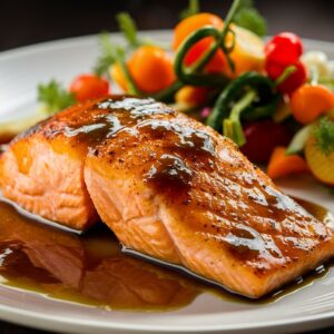 Maple Mustard Glazed Salmon