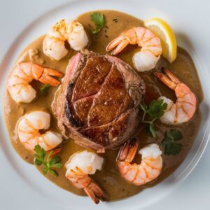 Succulent Filet Mignon with Creamy Shrimp and Lobster Sauce