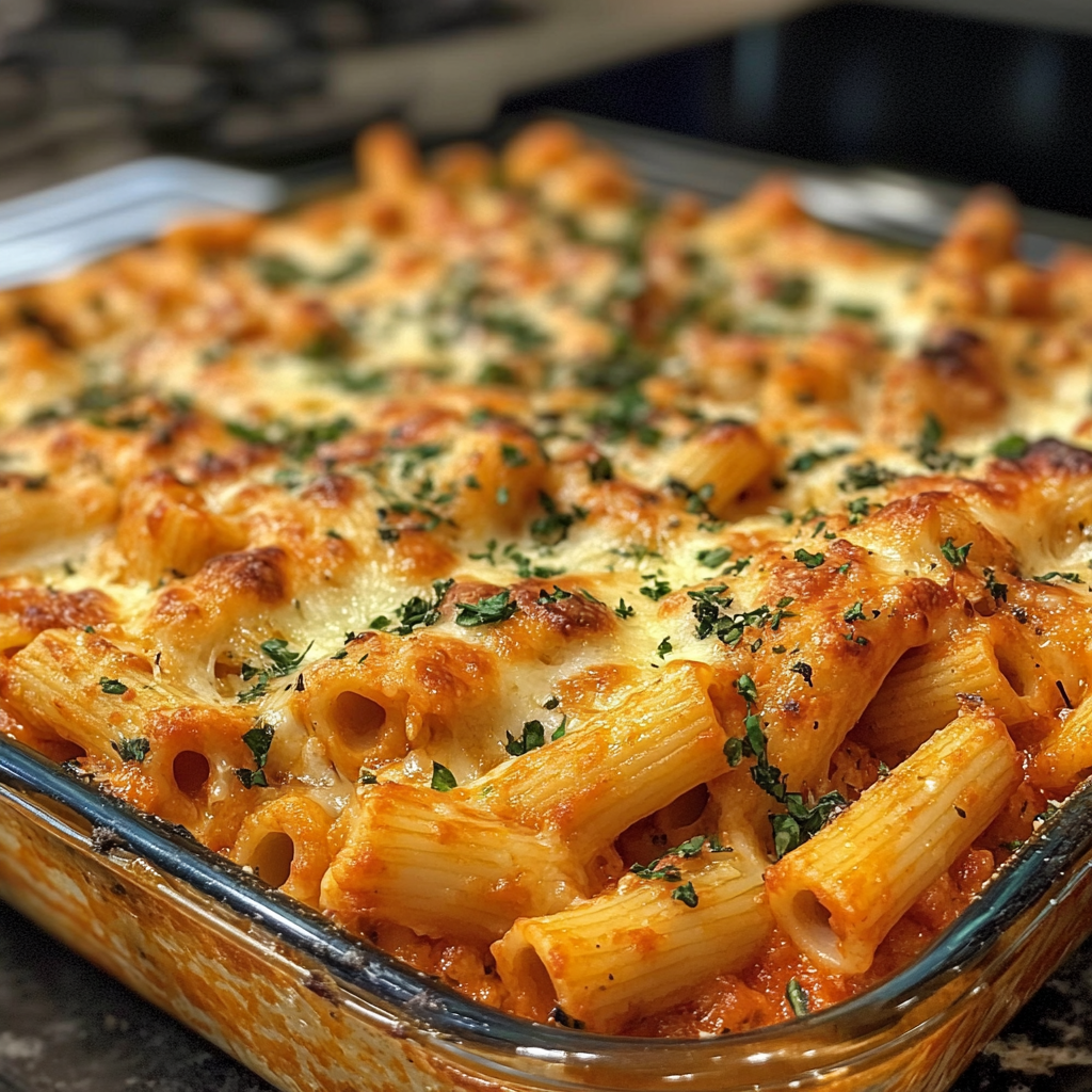 Cheesy Baked Ziti Delight