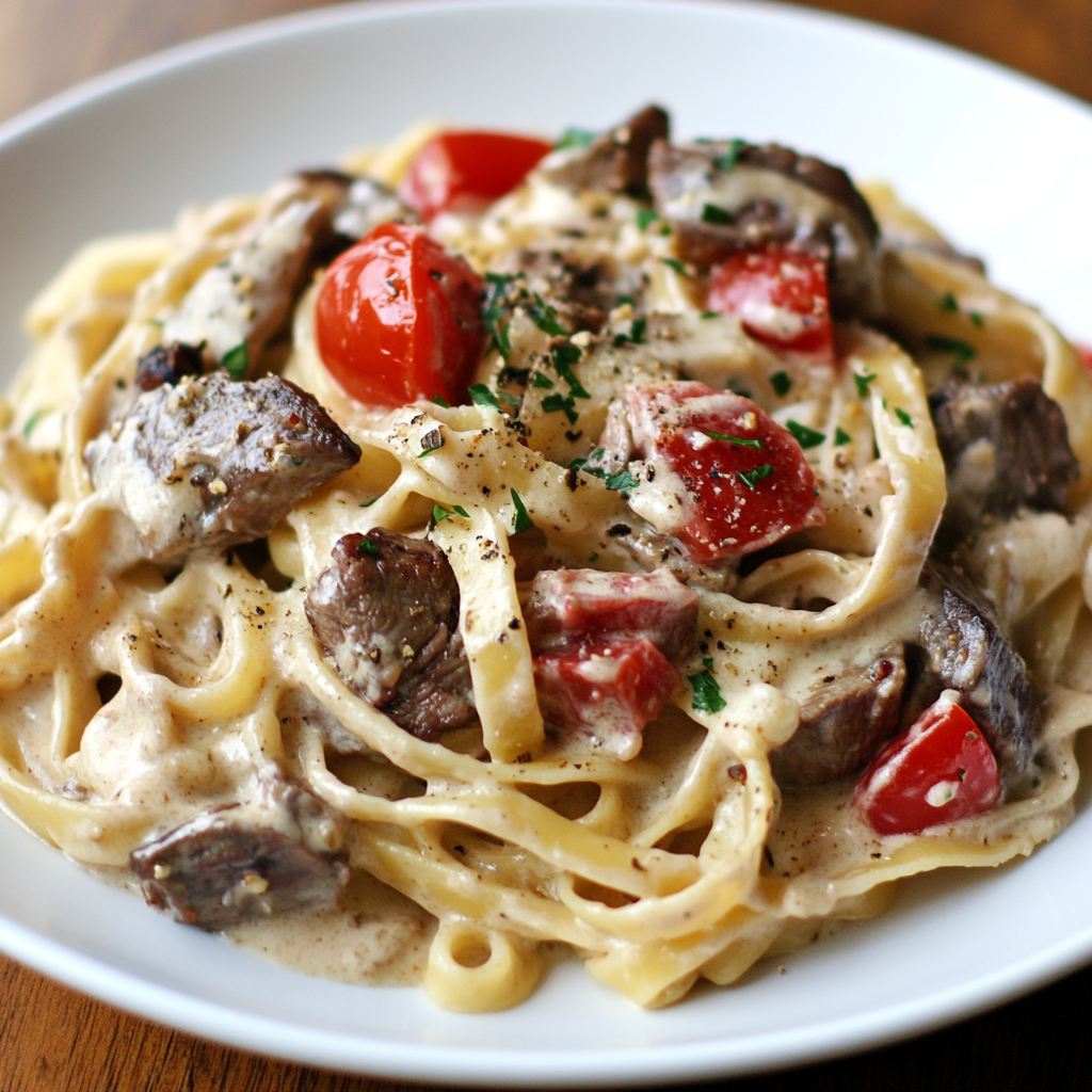 Creamy Steak Fettuccine