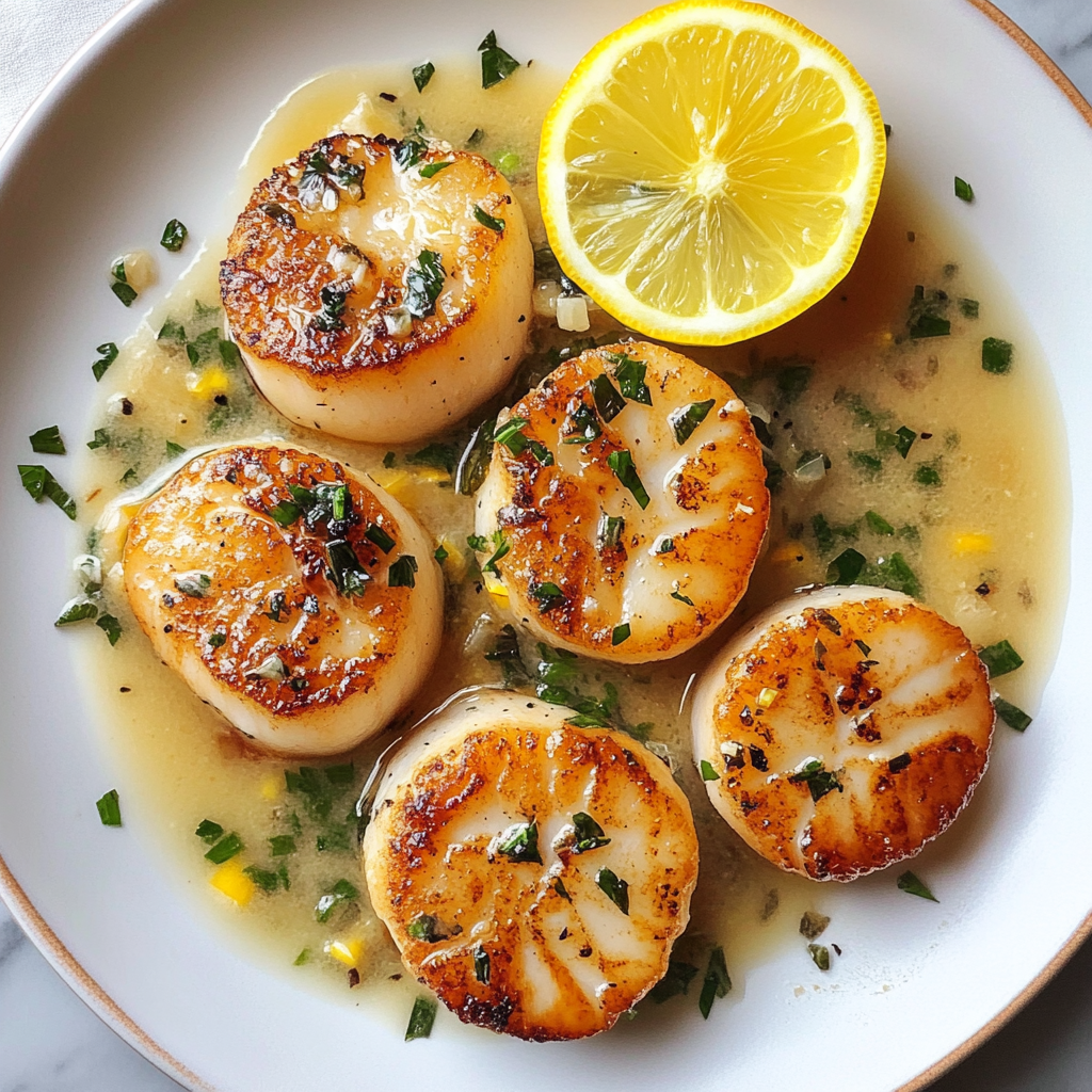 Seared Scallop Piccata 🍋🦑