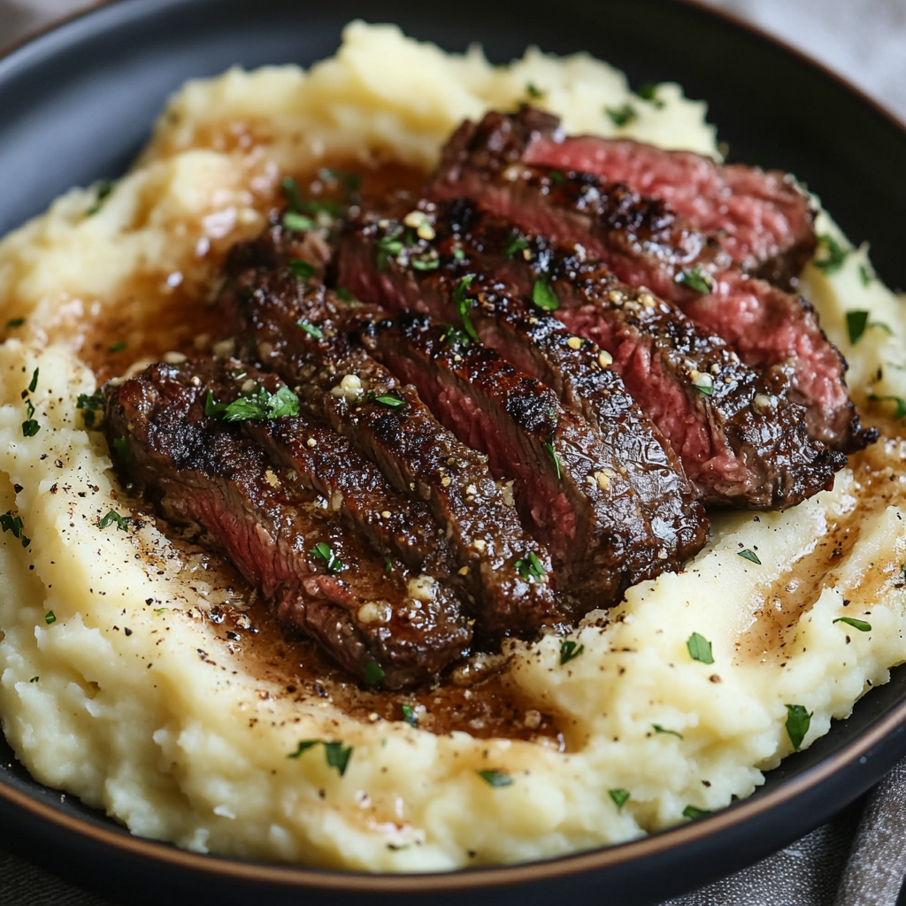 Sizzling Steak with Velvety Mashed Potatoes