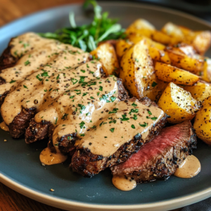 Peppercorn Steak with Creamy Sauce 🥩